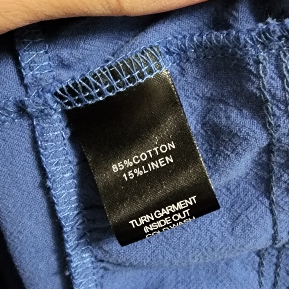 Anthropologie Lapis blue linen tiered peasant dress size mp - Picture 8 of 9